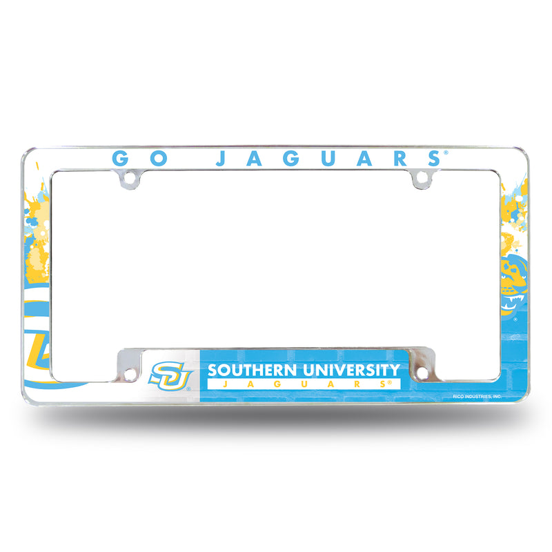Southern University 12" x 6" All Over Chrome License Plate Frame