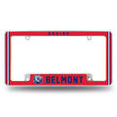 Belmont Bruins Classic Strip Design All Over Chrome License Plate Frame