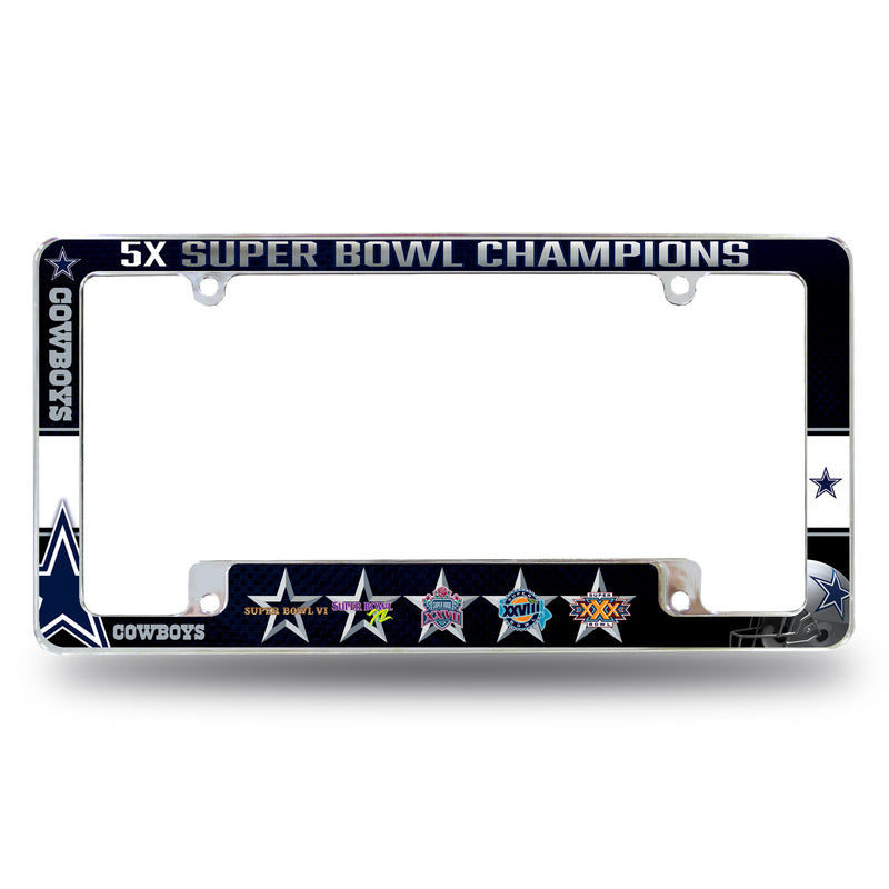 Cowboys 5 Time Super Bowl Champions All Over Chrome Frame