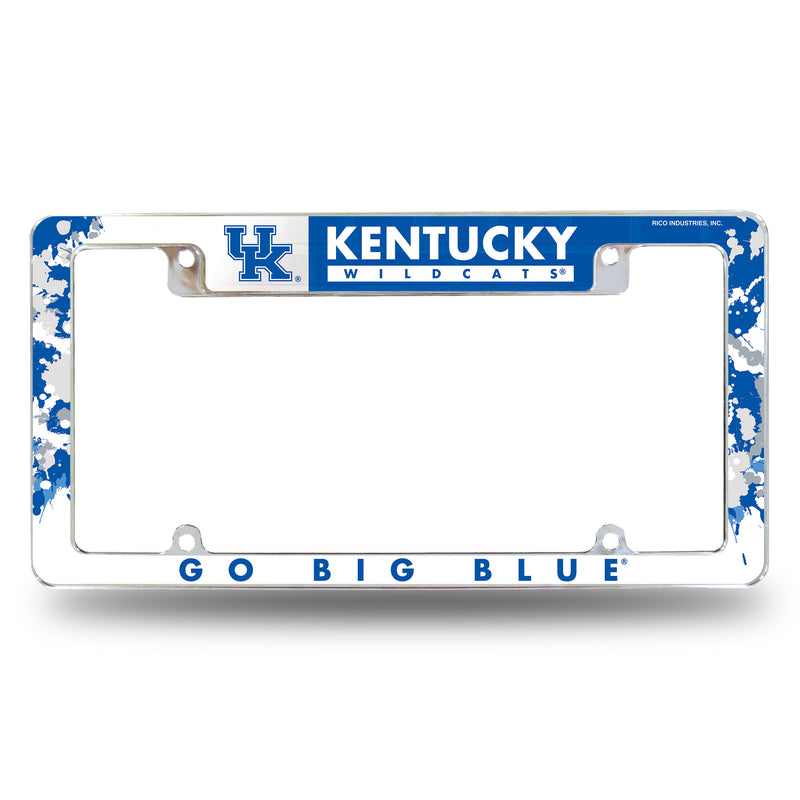 NCAA Kentucky Wildcats 12" x 6" Chrome All Over Automotive License Plate Frame for Car/Truck/SUV By Rico Industries