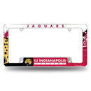 IU Indianapolis Jaguars Splatter Design All Over Chrome License Plate Frame