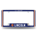 Lincoln Lions All Over Chrome License Plate Frame