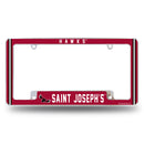 Saint Joseph's Hawks All Over Chrome License Plate Frame