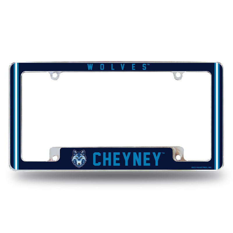 Cheyney Wolves All Over Chrome License Plate Frame
