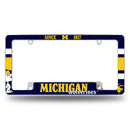 Michigan Wolverines Peanuts Game Day All Over Chrome License Plate Frame