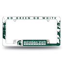 NCAA Michigan State Spartans 12" x 6" Chrome All Over Automotive License Plate Frame for Car/Truck/SUV By Rico Industries