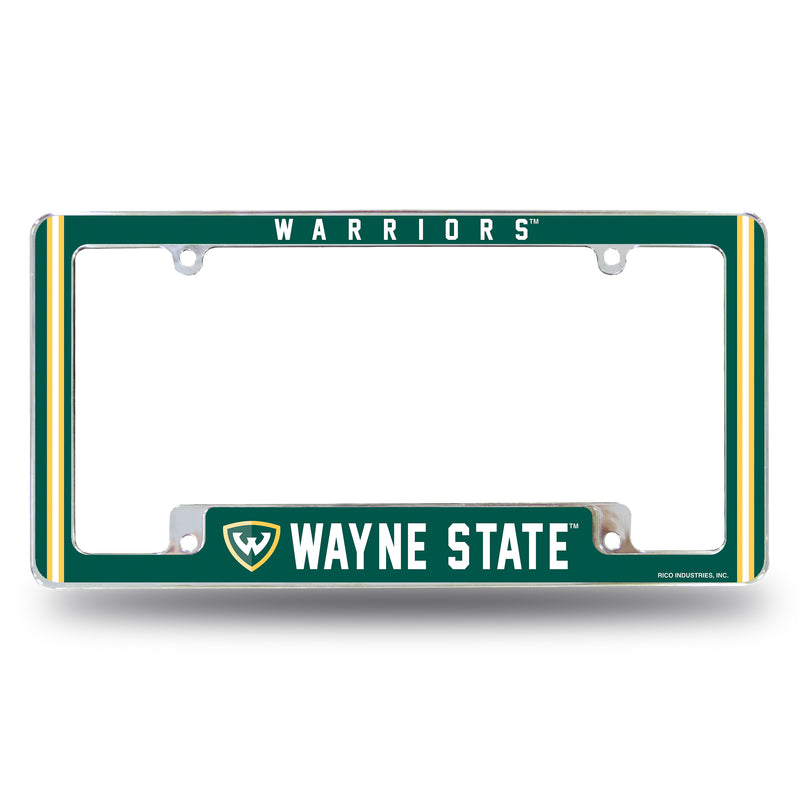 Wayne State University Warriors All Over Chrome License Plate Frame