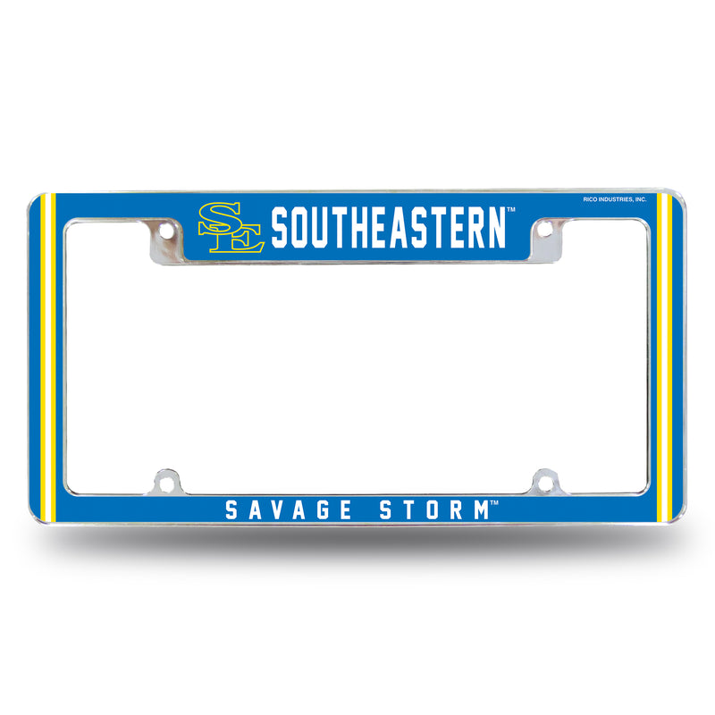Southeastern Oklahoma State Savage Storm All Over Chrome License Plate Frame