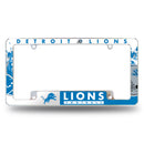 NFL Detroit Lions 12" x 6" Chrome All Over Automotive License Plate Frame for Car/Truck/SUV By Rico Industries