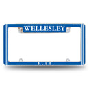 Wellesley Blue All Over Chrome License Plate Frame