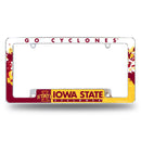 NCAA Iowas State Cyclones 12" x 6" Chrome All Over Automotive License Plate Frame for Car/Truck/SUV By Rico Industries