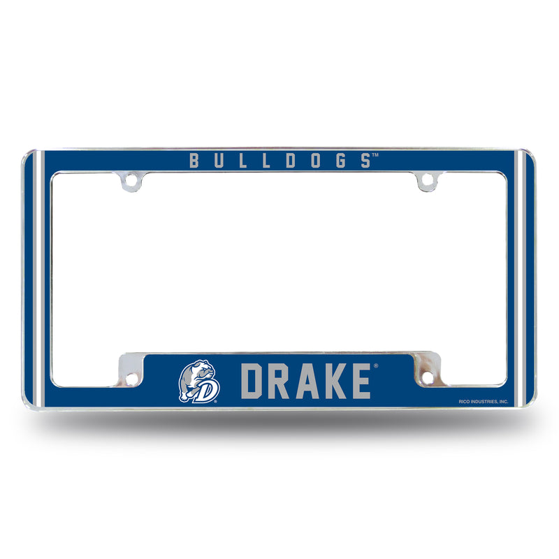 Drake Bulldogs All Over Chrome License Plate Frame