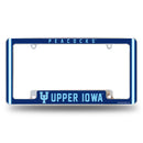Upper Iowa University Peacocks All Over Chrome License Plate Frame