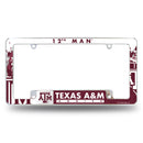 NCAA Texas A&M Aggies 12" x 6" Chrome All Over Automotive License Plate Frame for Car/Truck/SUV By Rico Industries