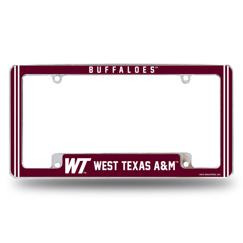 West Texas A&M Alternate Design All Over Chrome Frame - Bottom Oriented