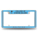 College Of Staten Island Dolphins All Over Chrome License Plate Frame