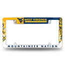 NCAA West Virginia Mountaineers 12" x 6" Chrome All Over Automotive License Plate Frame for Car/Truck/SUV By Rico Industries