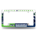 NFL Seattle Seahawks 12" x 6" Chrome All Over Automotive License Plate Frame for Car/Truck/SUV By Rico Industries