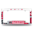 NCAA Ohio State Buckeyes 12" x 6" Chrome All Over Automotive License Plate Frame for Car/Truck/SUV By Rico Industries