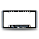 John Carroll Blue Streaks All Over Chrome License Plate Frame