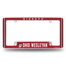 Ohio Wesleyan Battlin' Bishops All Over Chrome License Plate Frame