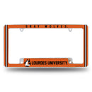 Lourdes Gray Wolves All Over Chrome License Plate Frame