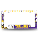 NFL Minnesota Vikings 12" x 6" Chrome All Over Automotive License Plate Frame for Car/Truck/SUV By Rico Industries