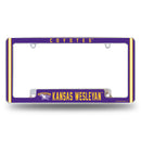 Kansas Wesleyan Coyotes All Over Chrome License Plate Frame