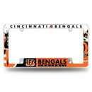 NFL Cincinnati Bengals 12" x 6" Chrome All Over Automotive License Plate Frame for Car/Truck/SUV By Rico Industries