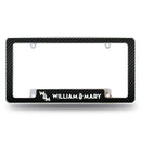 William & Mary Carbon Fiber Design All Over Chrome License Plate Frame