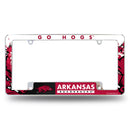 NCAA Arkansas Razorbacks 12" x 6" Chrome All Over Automotive License Plate Frame for Car/Truck/SUV By Rico Industries