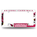 NFL Arizona Cardinals 12" x 6" Chrome All Over Automotive License Plate Frame for Car/Truck/SUV By Rico Industries