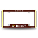 Quincy Hawks All Over Chrome License Plate Frame