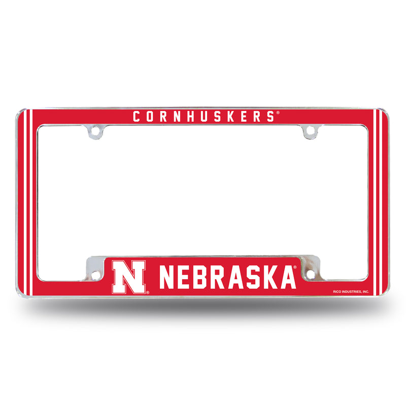 Nebraska University Alternate Design All Over Chrome Frame - Bottom Oriented