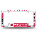 NCAA Wisconsin Badgers 12" x 6" Chrome All Over Automotive License Plate Frame for Car/Truck/SUV By Rico Industries
