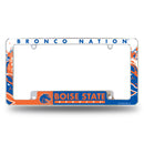 NCAA Boise State Broncos 12" x 6" Chrome All Over Automotive License Plate Frame for Car/Truck/SUV By Rico Industries