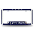 Western Washington Vikings All Over Chrome License Plate Frame