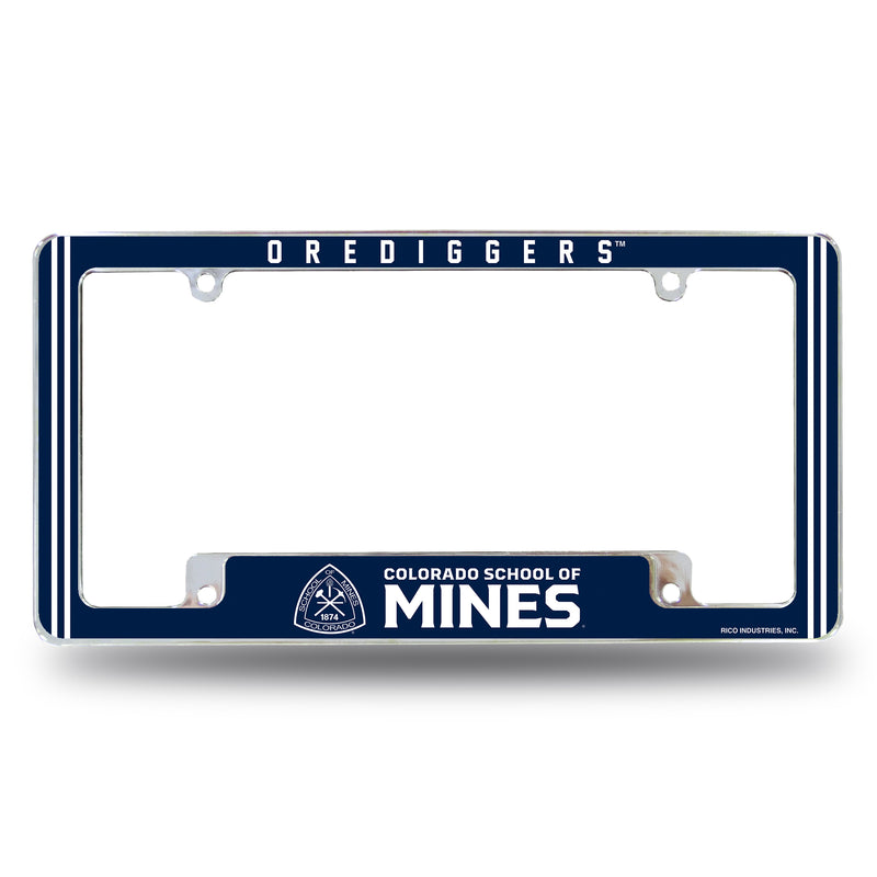 Colorado Mines Orediggers All Over Chrome License Plate Frame