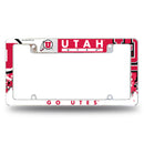 NCAA Utah Utes 12" x 6" Chrome All Over Automotive License Plate Frame for Car/Truck/SUV By Rico Industries