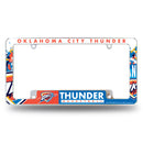 NBA Oklahoma City Thunder 12" x 6" Chrome All Over Automotive License Plate Frame for Car/Truck/SUV By Rico Industries