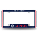 Los Angeles Clippers Alternate Design All Over Chrome License Plate Frame - Classic