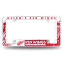 NHL Detroit Red Wings 12" x 6" Chrome All Over Automotive License Plate Frame for Car/Truck/SUV By Rico Industries