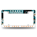 NHL San Jose Sharks 12" x 6" Chrome All Over Automotive License Plate Frame for Car/Truck/SUV By Rico Industries
