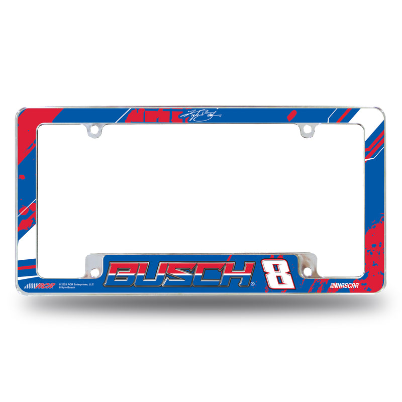 Kyle Busch All Over Chrome License Plate Frame - Car Art