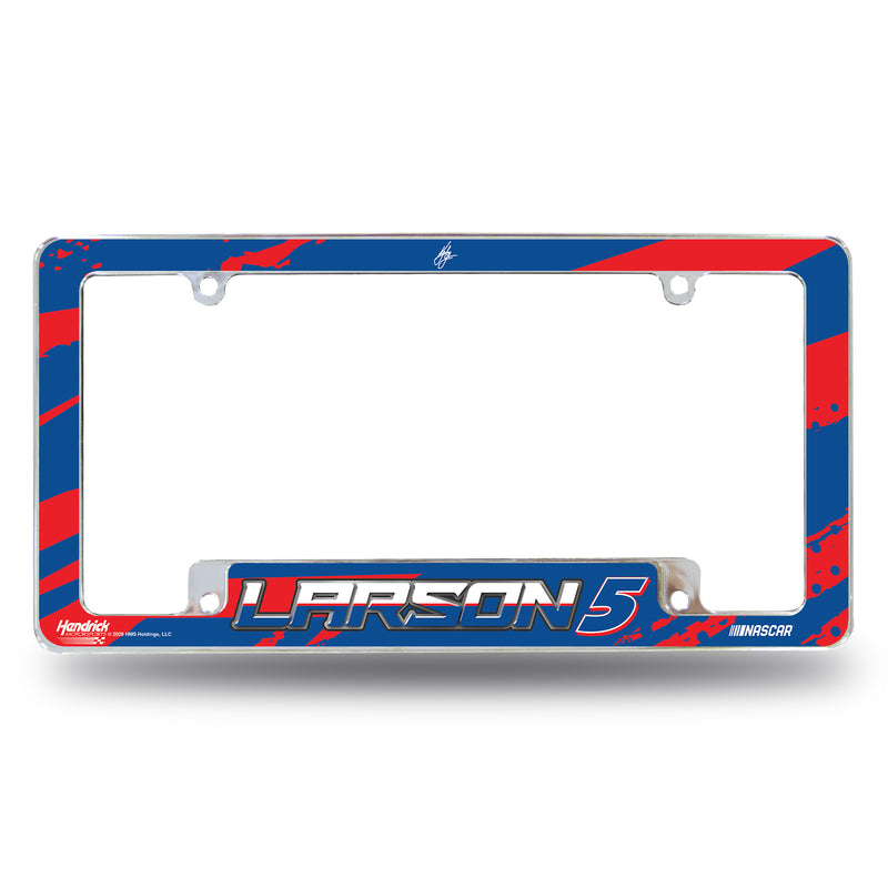 Kyle Larson All Over Chrome License Plate Frame - Car Art