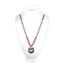 Georgia Bulldogs Bulldog Head Logo Team-Color Plastic Sports Beads with Raised Medallion