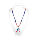 New England Patriots Team Colored Sports Beads With Retro Logo Medallion