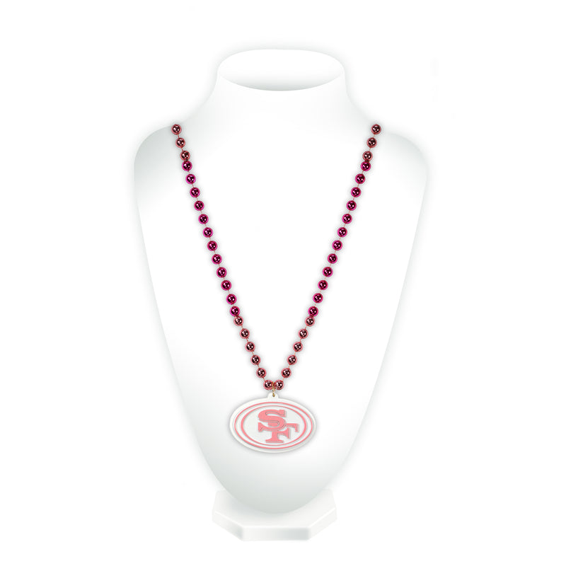 49'Ers Pink Sport Beads With Medallion