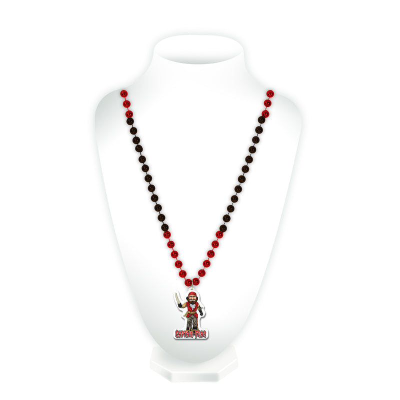 Buccaneers Sport Beads With Mascot Medallion