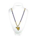 West Virginia Sport Beads With Medallion